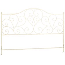 Iron Metal Scroll Antique White Headboard