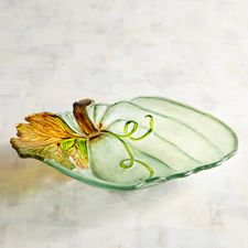 Autumn Bliss Glass Pumpkin Serving Bowl