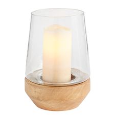 Wooden Hurricane Candle Holder
