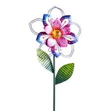 Pink Flower LED Solar Garden Stake