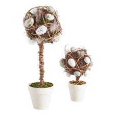 Natural Easter Egg & Feather Topiaries