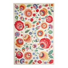 Maridel Floral White & Red 8'x10' Rug