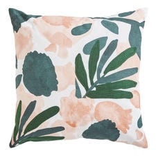 Embroidered Modern Floral Blush & Brown Pillow