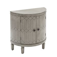 Silas Geometric Gray Wooden Cabinet 