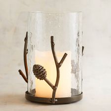 Pinecone Hurricane Candle Holder