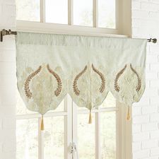 Beaded Damask Mineral Blue Valance