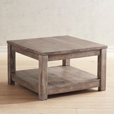 Parsons Truffle Gray Square Coffee Table 