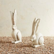 Antiqued White Rabbits