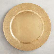 Champagne Leaf Charger Plates