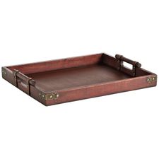 Faux Snake & Leather Wooden Tray