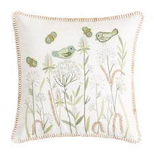 Beaded Birds & Mod Floral Pillow