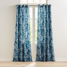 Batik Floral Indigo Grommet Curtain