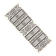 Black & White Geometric Beaded 36" Table Runner