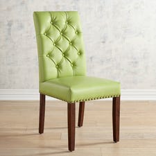 Hudson Celery Green Dining Chair with Walnut Brown Wood