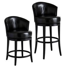 Isaac Black Swivel Counter & Bar Stool