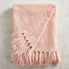 Rose Smoke Chenille Throw 