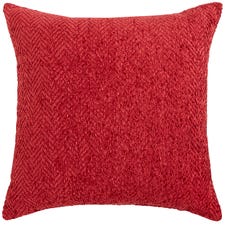 Herringbone Chenille Deep Red Pillow