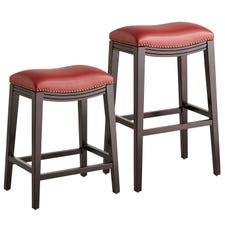 Halsted Red Backless Counter & Bar Stool