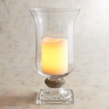 Jeweled Glass Bell-Jar Hurricane Candle Holder
