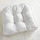 Sunbrella® Canvas Ivory Tufted Large Contour Chair Cushion 