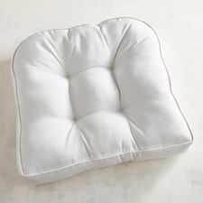 Sunbrella® Canvas Ivory Tufted Large Contour Chair Cushion 