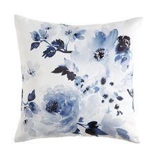 Watercolor Floral Blue Pilow