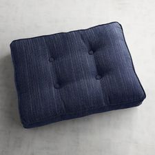 Tufted Ottoman Cushion in Draper Navy