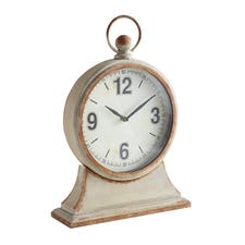 Antique White Wooden Desk Clock