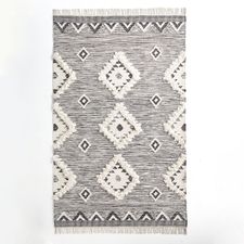 Sage Black & White Diamond Rug