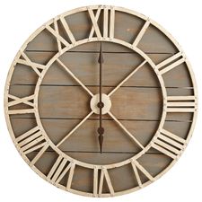 Oversize Gray Rustic Wall Clock