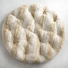 Fuzzy Faux Fur Snow Leopard Papasan Cushion