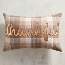Thankful Plaid Lumbar Pillow