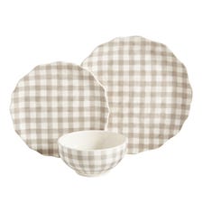 Linen Gray Check Dinnerware