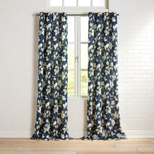 Magnolia Navy Curtain