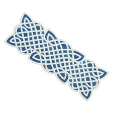 Beaded Blue & Ivory Trellis 36" Table Runner