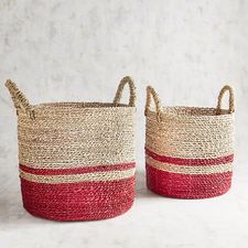 Harden Red & Natural Round Baskets