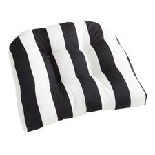Standard Contour Chair Cushion in Black Stripe