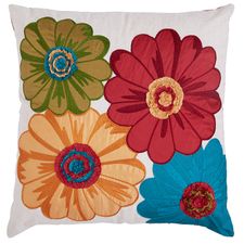 Embroidered Flower Pillow