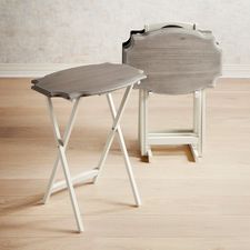 Amelia Graywash TV Tray Set