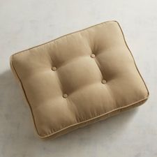 Tufted Ottoman Cushion in Calliope Linen