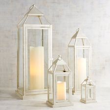 Landen White Metal Lanterns