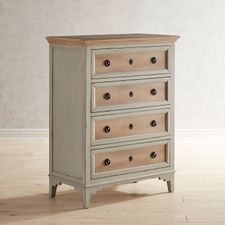 Weston Mist Gray 4-Drawer Chest with Stonewash Wood