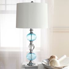 Aqua Glass Table Lamp