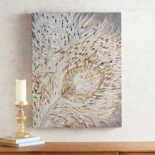 Mosaic Golden Feathers Wall Panel