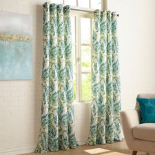 Paisley Spa Blue Grommet Curtain