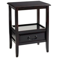 Anywhere Rubbed Black End Table with Pull Handles