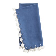 Navy Napkin with White Tassel