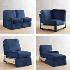 Lia Pierformance™ Build Your Own Navy Slipcovered Sectional