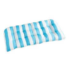 Standard Contour Settee Cushion in Turquoise Stripe