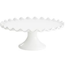 White Scalloped Cake Stand - 11"